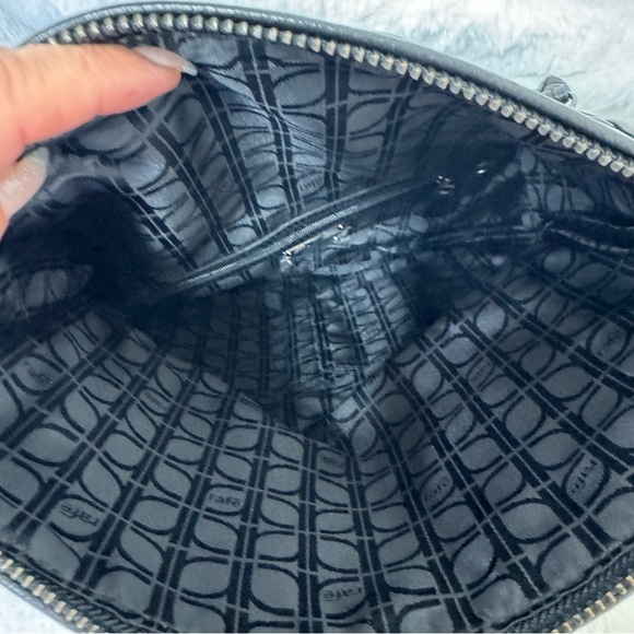 Rafe New York Black Metallic Leather Clutch Wristlet Evening Bag - Picture 6 of 11